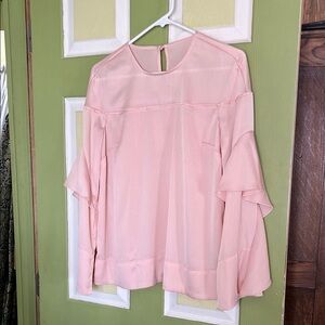 RACHEL Rachel Roy Pink Ruffled Long Sleeve Blouse